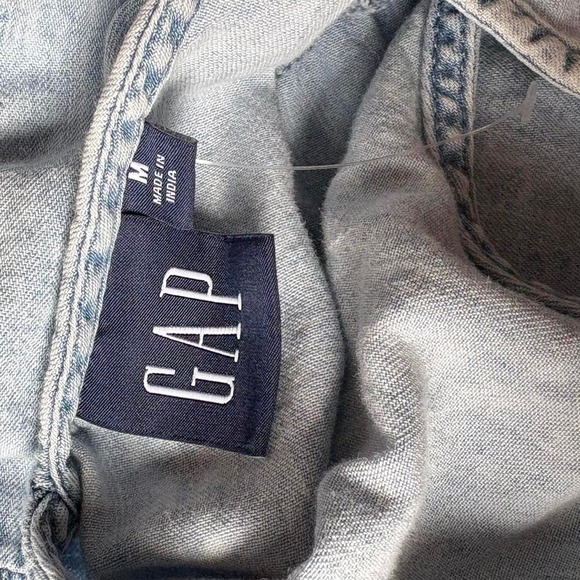 Gap Stone Wash Denim Ruffle Top - Picture 2 of 2